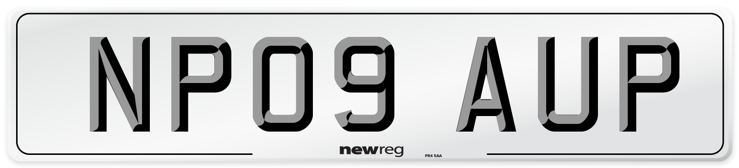 NP09 AUP Number Plate from New Reg